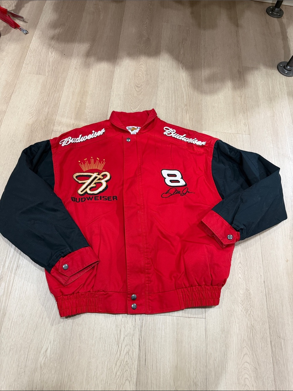 Budweiser Red & Black Kids Racing Bomber Jacket M